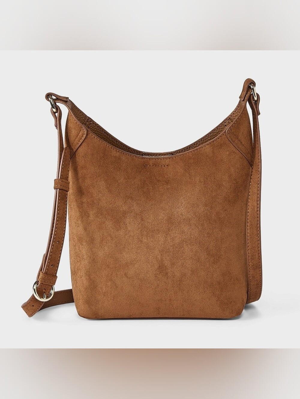 Faux Suede Long Slouchy Crossbody Bag Universal Thread Copper